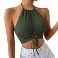 Women's spring/summer  new sexy camisole halter crop top - european & american sexy style for cross-border e-commerce