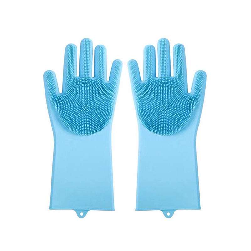Dishwashing gloves kitchen housework gloves washing silicone cleaning gloves heat insulation abrasion resistant gloves gloves dishwashing female chef