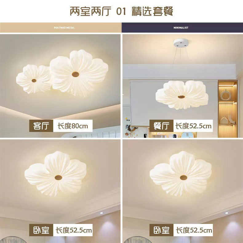 Cream Flower Living Room Ceiling Light Modern Simple Creative Cloud Children's Room Bedroom Dining Room Whole House Eye Protection Lighting
