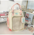 Baby show series transparent double shoulder pain bag large capacity millet backpack student school bag casual preppy style breathable