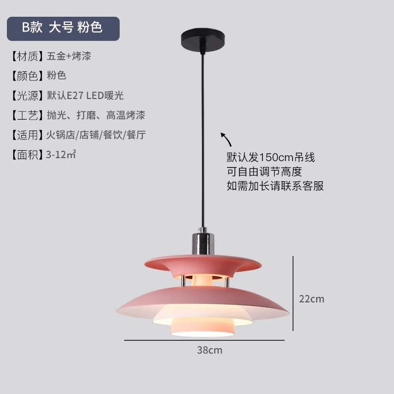 Danish Restaurant Chandelier B & B Cafe Hotel Petal Creative Bar Light Modern Simple Iron Flying Saucer Lighting