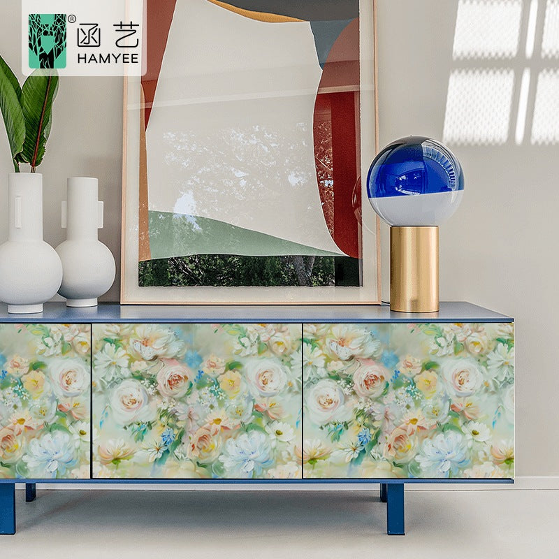 2024 new hotel wall decoration retro instant sticker with glue waterproof wallpaper self-adhesive thickened PVC wallpaper