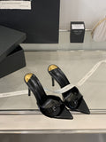 European and american summer new pointed-toe stiletto heel patent leather slippers, versatile sexy red women's sandals, slimming design