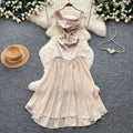 French riviera style sleeveless satin one-shoulder dress - women's summer high-waisted patchwork elegant maxi dress