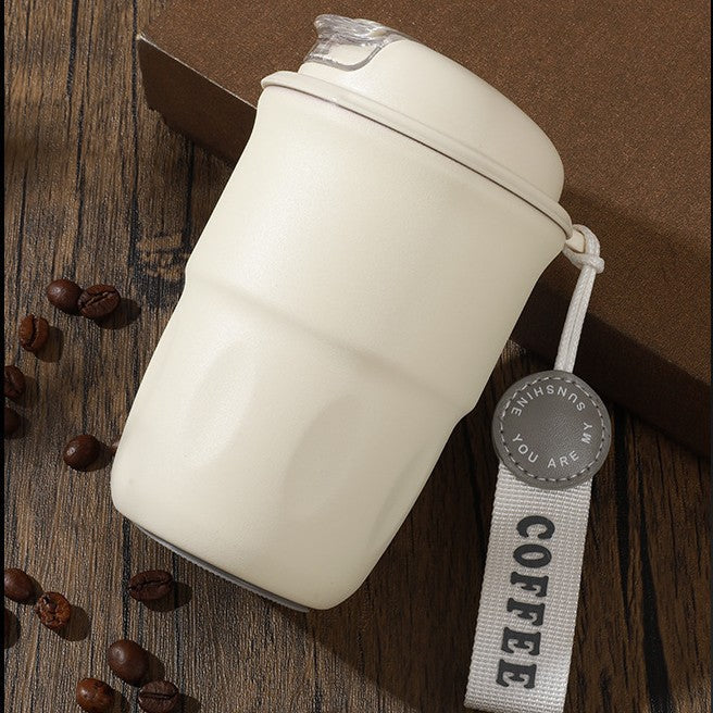 New minimalist coffee mug - stylish and portable 316 stainless steel insulated tumbler - trendy couple's water bottle