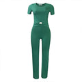 D277 cross-border sourcing:   summer new arrival - solid color ribbed casual fashion set, european and american style two-piece outfit