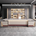 Boss desk office desk casual modern president manager desk supervisor table and chair combination light luxury executive desk office furniture
