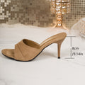 2026 summer new fashion open-toe stiletto suede high heel sandals - comfortable casual style fashion slides