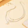 Wholesale bowknot choker necklaces - european & american style, multi-layered layered accessories, niche faux pearl, light luxury, high-end necklaces