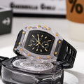 Transparent barrel-shaped new watch casualniche style cross-border richard series quartz watch barrel-shaped watch for men ⌚️