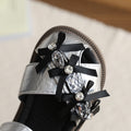 Girls' sandals:  summer new rhinestone princess sandals, kids' velcro anti-slip closed-toe anti-kick beach shoes