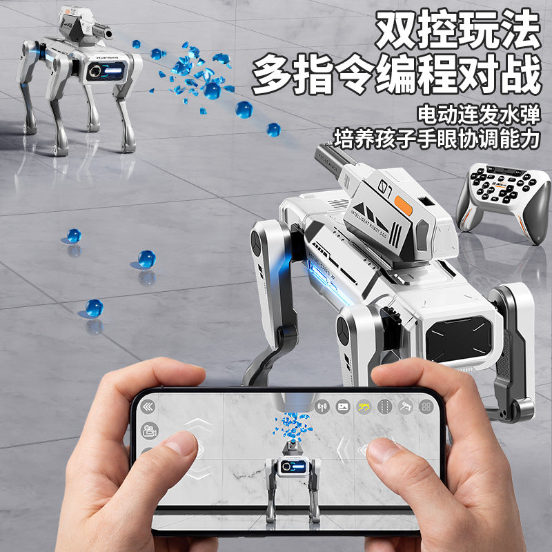 Camera-enabled programmable robot dog - water-shooting electric remote control robot dog toy - electronic pet birthday gift for kids