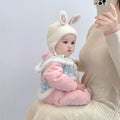 Baby autumn/winter chinese style romper - cute princess full month celebration hanfu - fleece-lined quilted outfit
