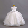 Ready-to-ship new sequin silver thread evening gown tutu wedding dress princess dress girls' performance dress kids' dress