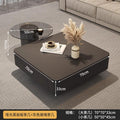 For home tea table living room glass black light luxury slate modern casual combination coffee table small apartment square sense for home