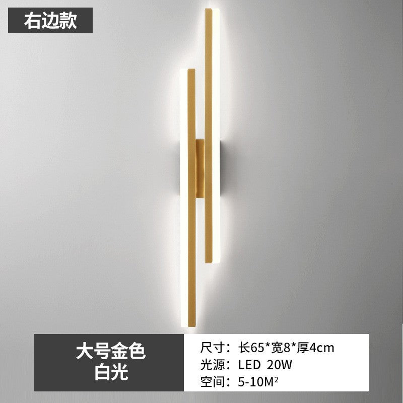 Modern minimalist linear wall sconce - bedroom bedside, living room background, wall lamp - minimalist light luxury aisle corridor led light