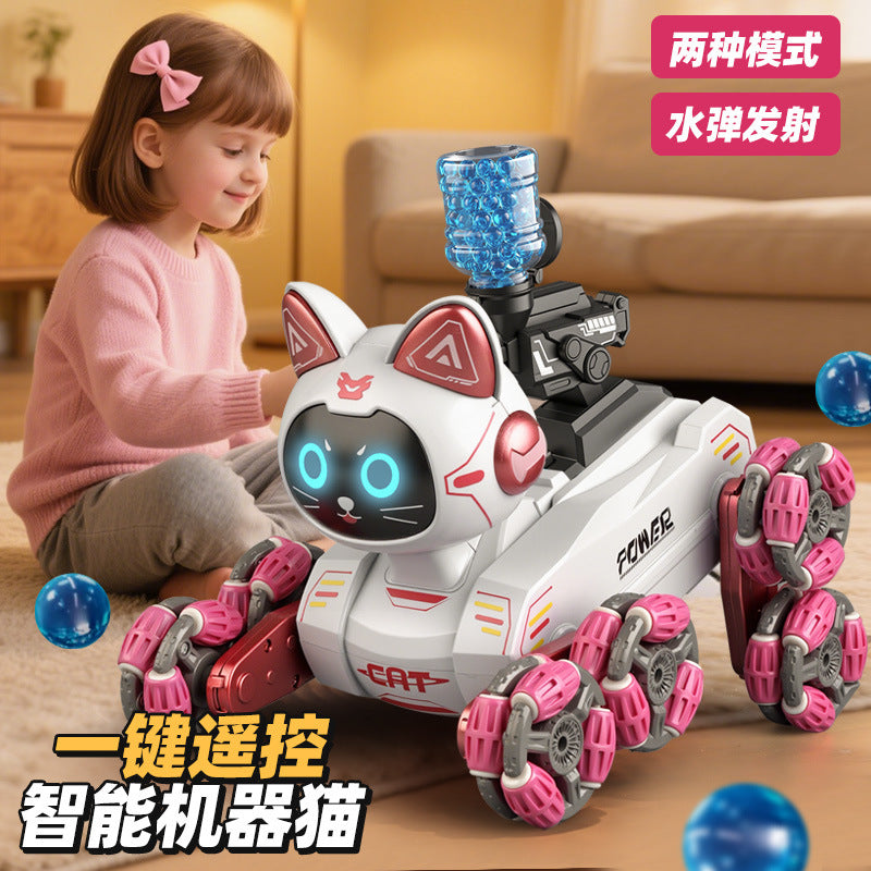 new product eight-wheel stunt robot cat gesture sensor smart kids toy remote control mechanical cat boy gift