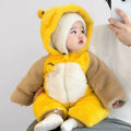 Winter hooded romper - baby bee onesie - fleece-lined, extra thick, super cute & warm - unisex