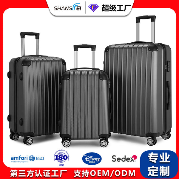Source manufacturer three-piece  suitcase classic corner ABS travel bag anti-theft password lock trolley case