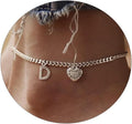 Amazon exquisite silver initial anklet - minimalist personalized letter anklet with cz heart cuban chain