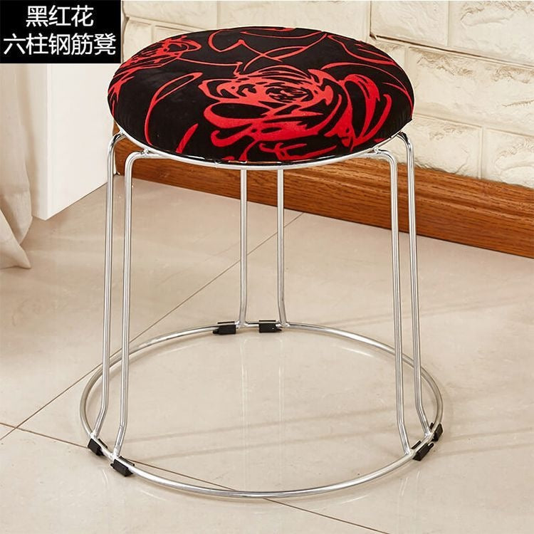 Soft stool, durable shoe changing stool, casual stool, for home bench, solid wood surface low stool, round stool, thickened steel stool