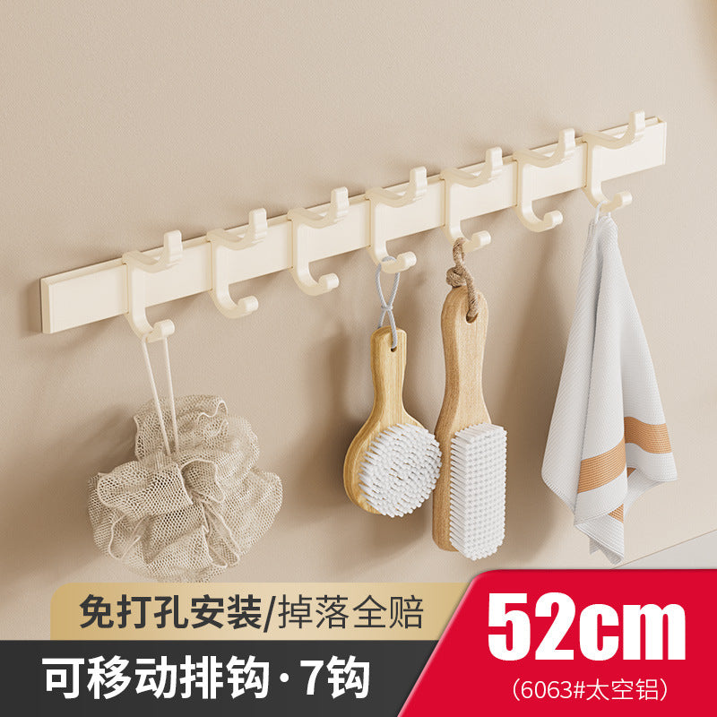 Cream wind non-punching hook space aluminum door rear coat hook bathroom kitchen wall hanging storage super glue adhesive hook