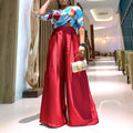 D3279 european and american style women's clothing  new short-sleeve printed shirt casual loose wide-leg pants set african two-piece outfit