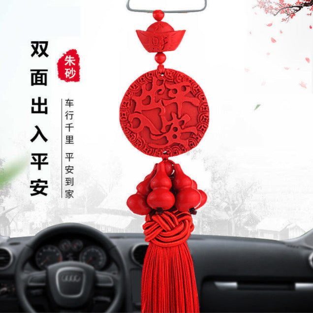 Car pendant pendant car rearview mirror hanging ornament chinese knot car lanyard safe entry and exit handmade safe car hanging