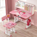Children's desk study table - adjustable height, writing desk, homework table and chair set with modern bookshelf - school desk and chair