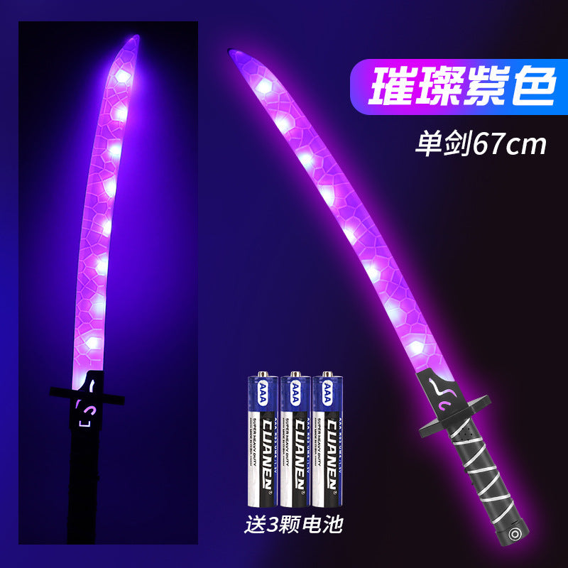 Wholesale luminous samurai sword kids toy knife model large night market stall laser sword street stall supply