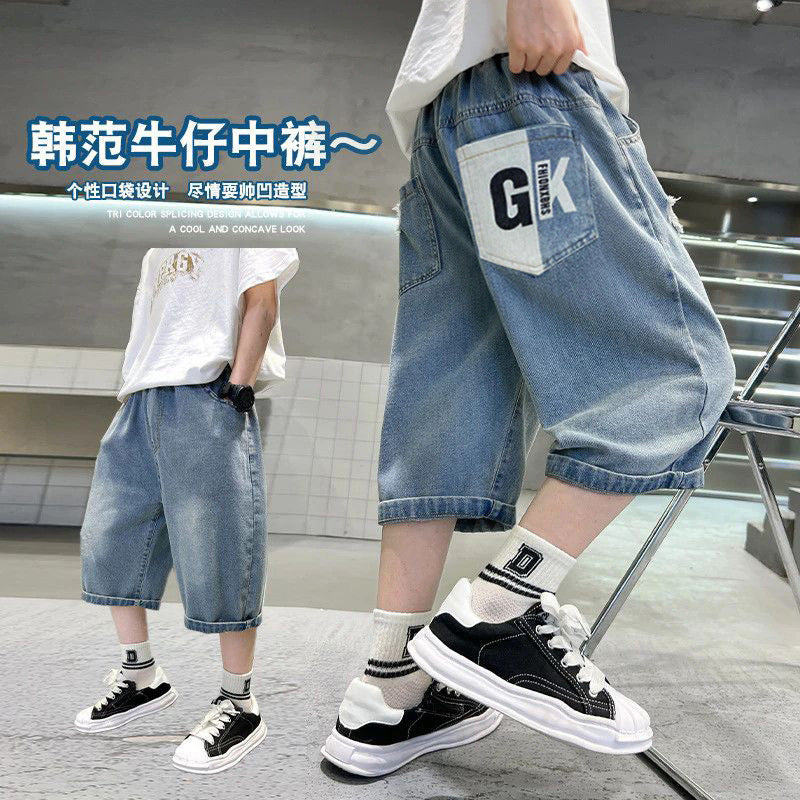 Boys' shorts summer collection : new lightweight denim shorts for boys, perfect for summer. available in mid-to-large sizes. casual mid-length shorts for boys