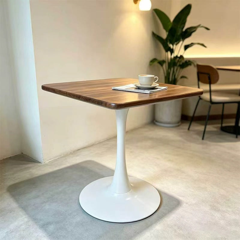 Household medieval style dining table milk tea shop commercial coffee table reception negotiation table slate tulip square table coffee table