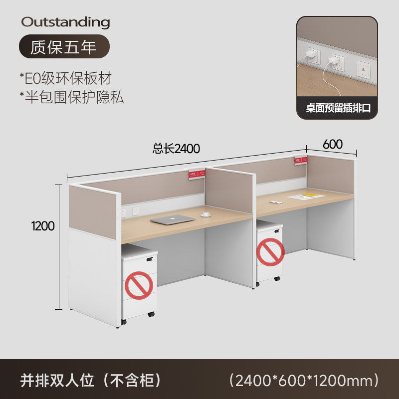 Staff office desk and chair set - minimalist modern office furniture, workstation computer desk, employee desk with partition