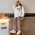 Girls' outfit set  new stylish autumn clothes two-piece set for girls, kids' spring and autumn fashionable loose-fit clothing for older children