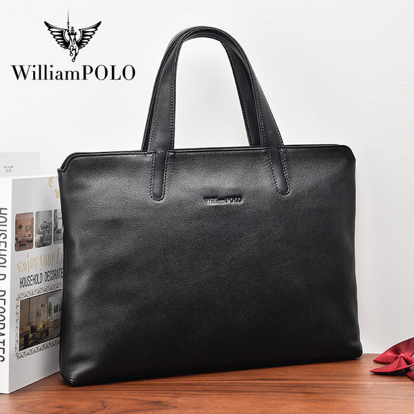 Emperor Paul briefcase men's high-end leather business first layer cowhide men's casual handbag computer bag