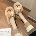 New arrival rabbit fur slippers outwear cute plaidheattechbest sellingwinter cotton slippers crossfashioneasiest for match