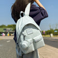 Backpack, lightweight outdoor, large capacity, niche style, pure color, travel, work clothing, school bag, student, good-looking, contrast color, lightweight school bag