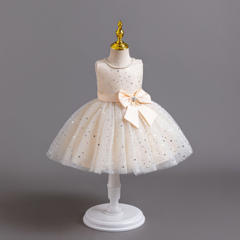 Wholesale newborn baby girl sequin butterfly wedding gown evening dress performance princess dress baby dress