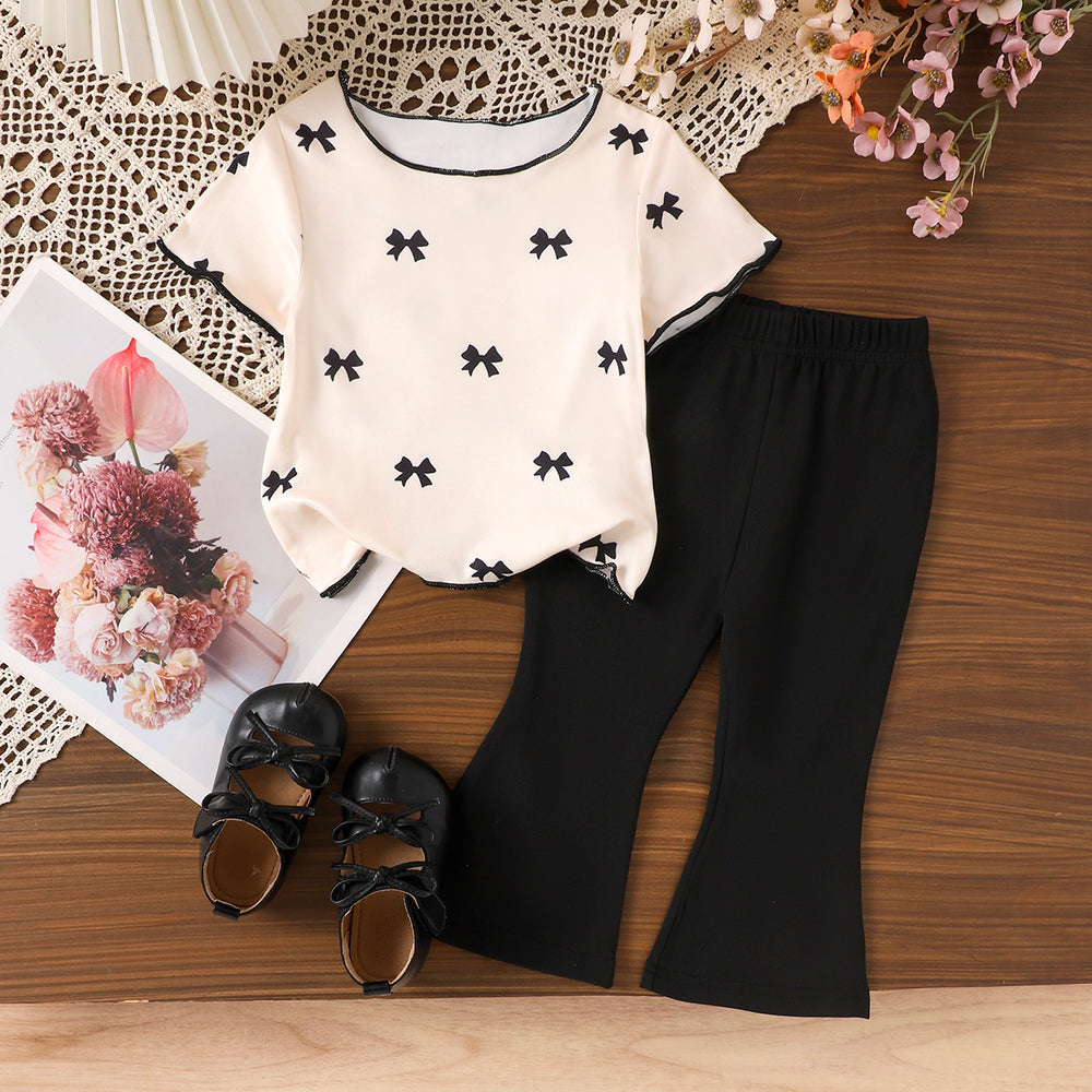 Kids clothing cross-border exclusive iexport fashion children's clothing new arrival children's butterfly pattern t-shirt pants
