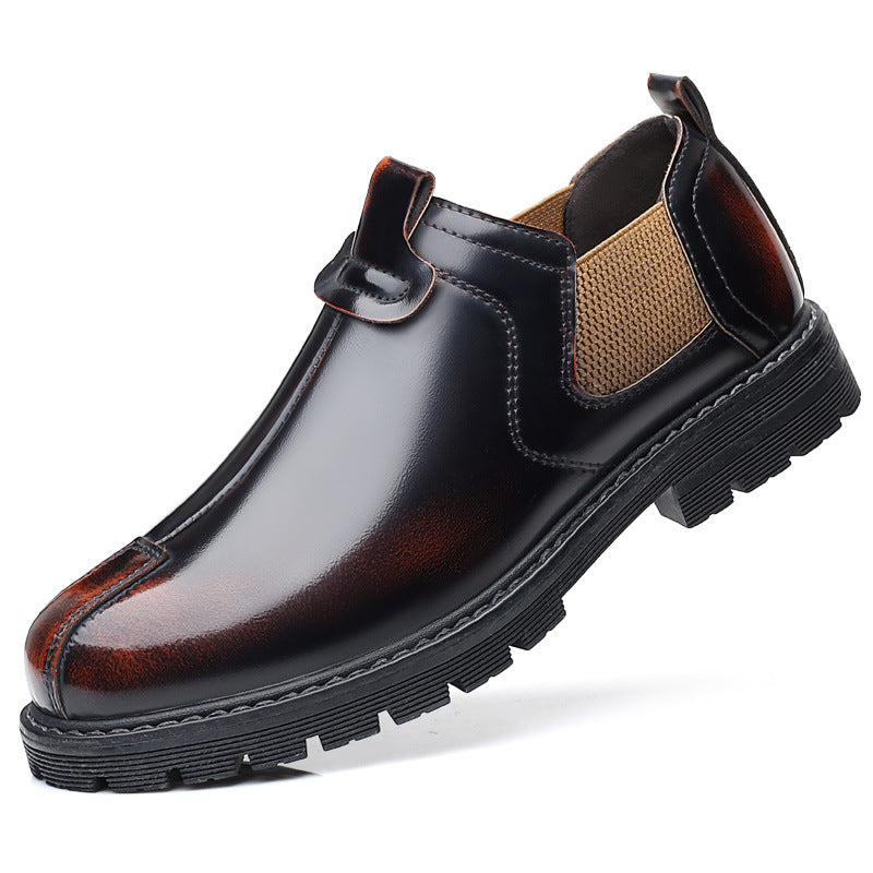Casual men's shoes 2021 spring british workwear trendy shoes men's boots soft surface big toe men's shoes retro leather shoes