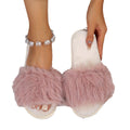 plus size fur slippers women's indoor and outdoor fashion 2024fall and winternew arrivalheattech open toe one-piece cotton slippers for women