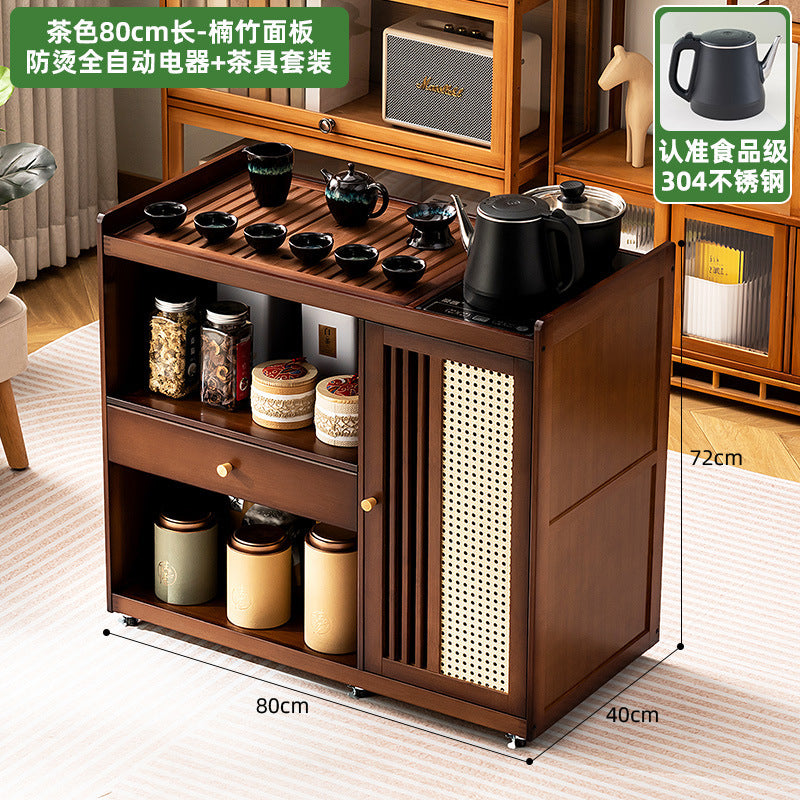 Mobile small tea table tea cabinet for home balcony tea table tea table all-in-one coffee table table tea drinking complete set