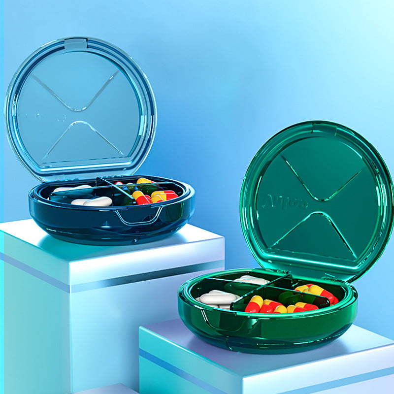 Portable small medicine box, portable small mini 7 days morning, afternoon and evening moisture-proof sealed medicine exquisite sub-packaging dust box