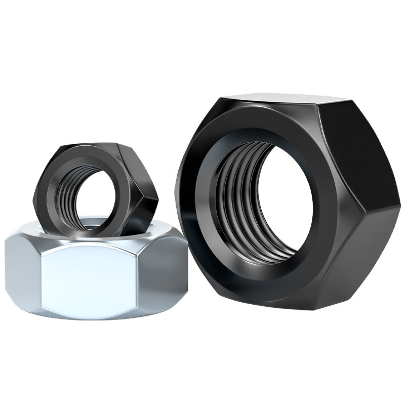 National standard 4.8/8.8/12.9 black hexagonal nut iron nut galvanized nickel plated screw cap M2-M30