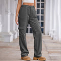 autumn european and american cross-border e-commerce women's fashion  new washed semi-elastic waist denim cargo pants