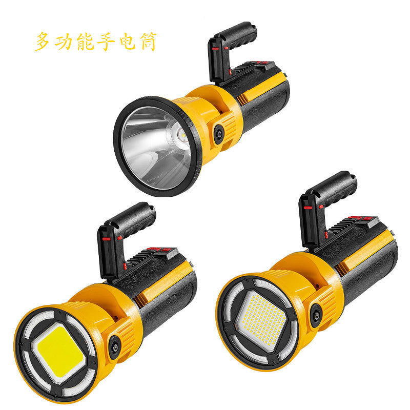 New P70 searchlight strong light portable light TYPE-C charging for mobile phone charging lamp holder rotating waterproof flashlight