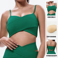 New eco-friendly fabric yoga top for women, suitable for running and pilates. features built-in bra pads, a premium feel, and is perfect for fitness and workouts