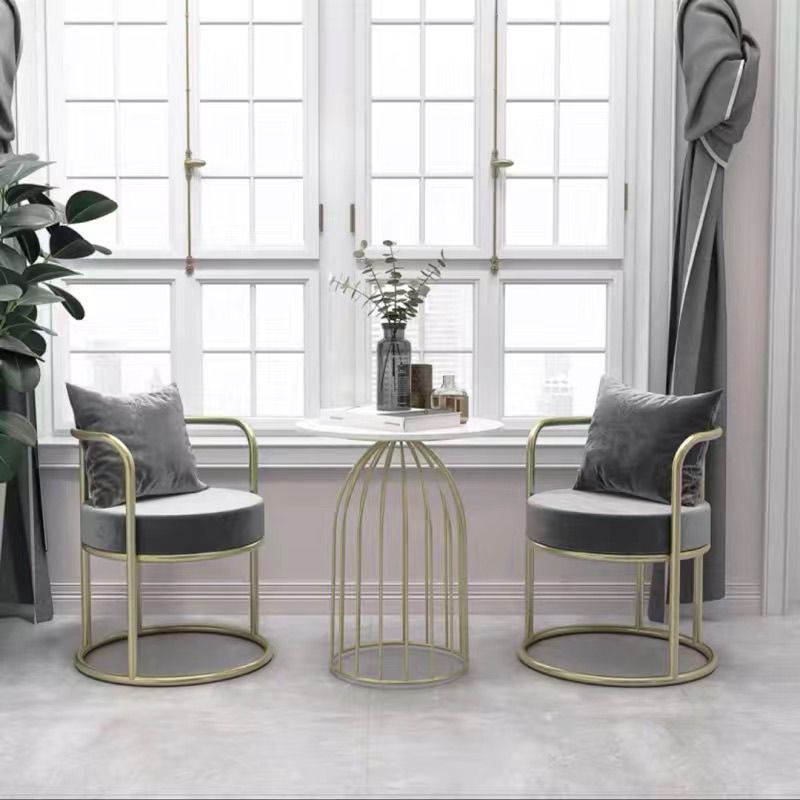 Cream style balcony table and chair three-piece set tea table and chair combination for home small apartmentaccessible luxury creative negotiation b&b table and chair