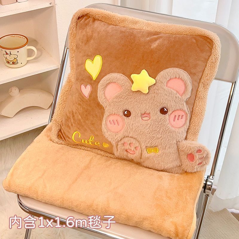 High-style throw pillow blanket, a 2-in-1 comforter, dual-purpose cushion, perfect for car rides, office use, or a quick nap under the ac
