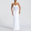 new women's elegant ruched ribbon maxi dress, foreign trade fashion halter neck sexy bodycon dress